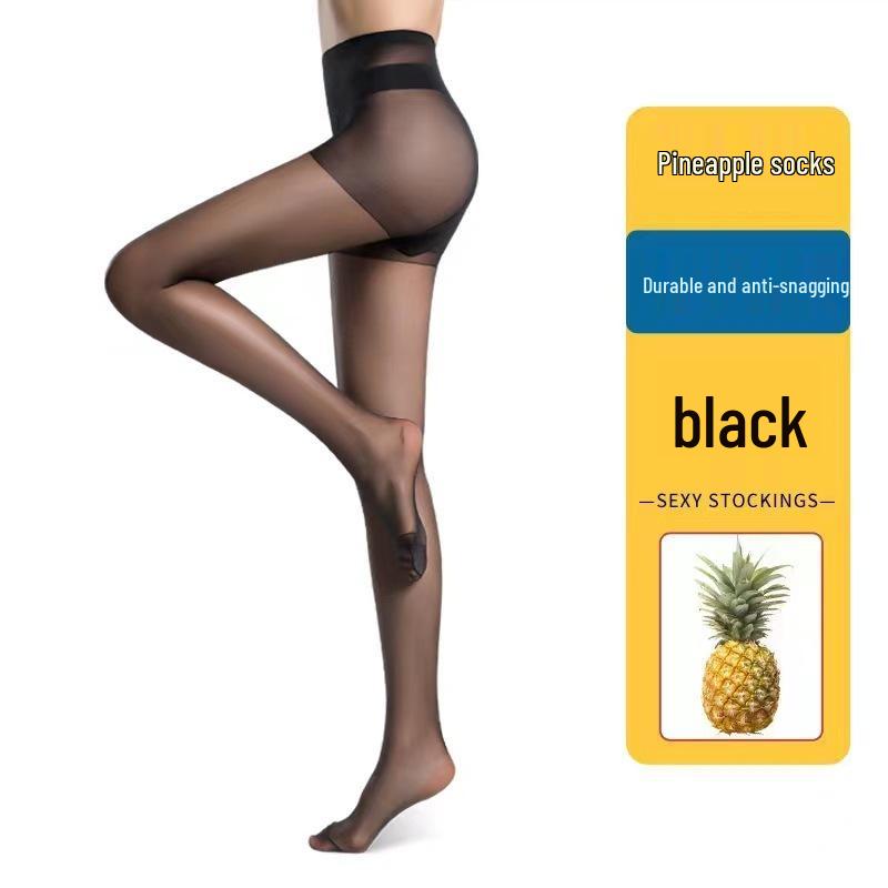 Ciorapi dama ultra-subțiri anti-agățare - Nude/Negru, Mărimi mari, Primăvară/Vară