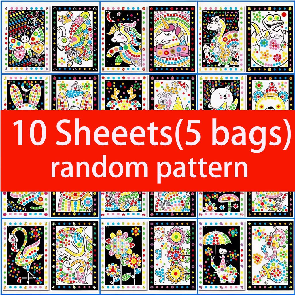 610 Sheetslot Cute Cartoon Animal Drawing Mosaic Sticker Funny Puzzle Dot Stickers For Kids Children Early Educational Patienc