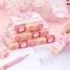 Pink Girly Cherry Blossom Erasers, Creative Low-Debris No-Residue Sandwich Erasers, Elementary Student Stationery Gift Erasers
