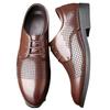 Leather Shoes Men's Summer Business Casual Leather Men's British Dress Black Soft Sole Hollow Breathable Cool Leather Shoes