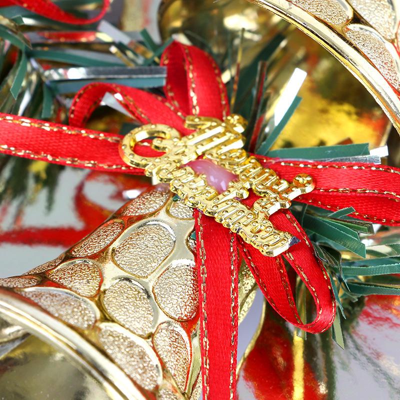 Christmas Leafy Gold Bell Tree Ornaments and Jingle Window Hangings