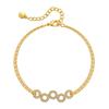 European American Double Layer O Chain Minimalist Circle Pendant Fashion Bracelet
