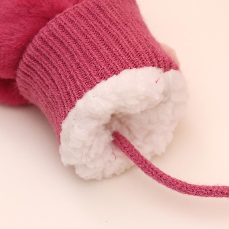 Winter Gloves with Velvet and Thickening for Children Infants and Toddlers  Cute Halter Neck  Warm for Girls and Boys