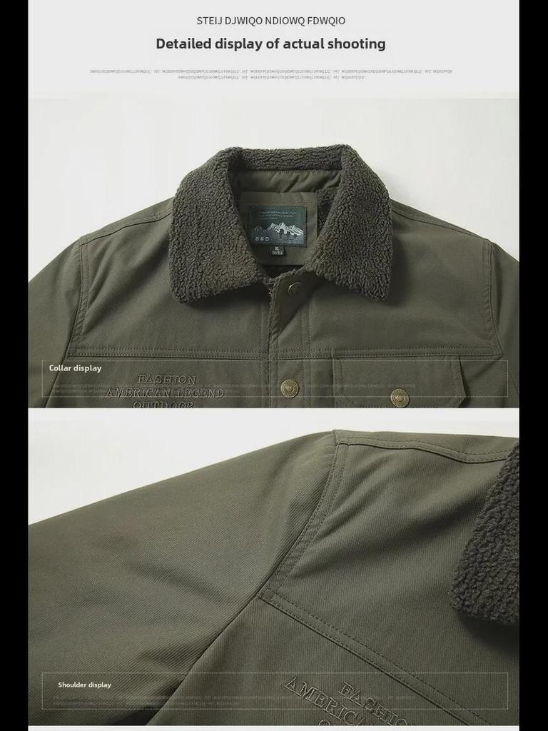 Men's Middle-aged Winter Jacket - Thick, Velvet-lined, Casual Workwear for Spring, Autumn, and Winter