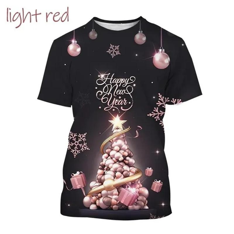 Happy New Year! Hot Selling Men And Women 3D Printed T-Shirt Short Sleeve Fashion Casual Christmas Art T-Shirt Unisex Tops Tees