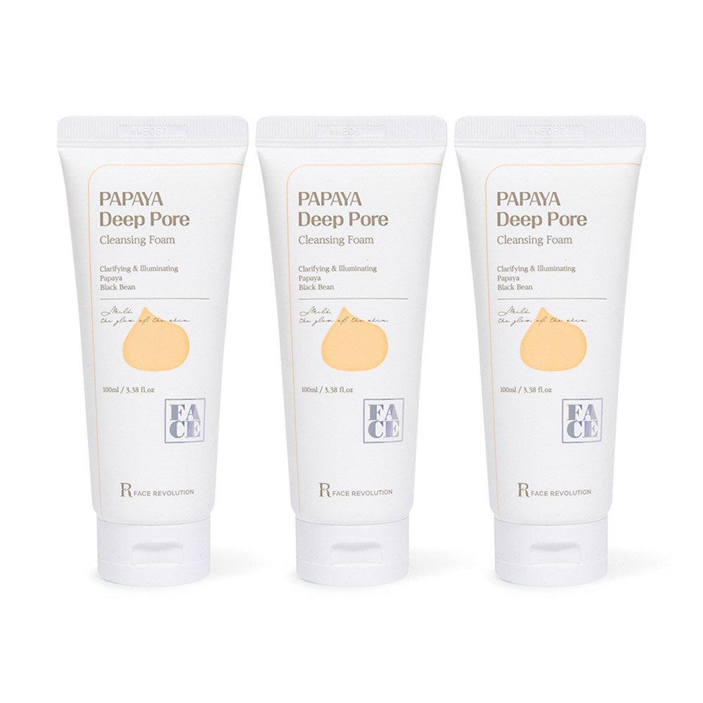 1+1+1 FACE REVOLUTION Papaya Deep Pore Vegan Cleansing Foam 100ml