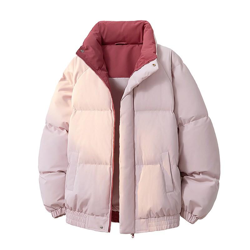 Mens Stand Collar Thick Cotton Padded Jacket Winter Warm Outerwear Loose Fit Youth Casual Wear