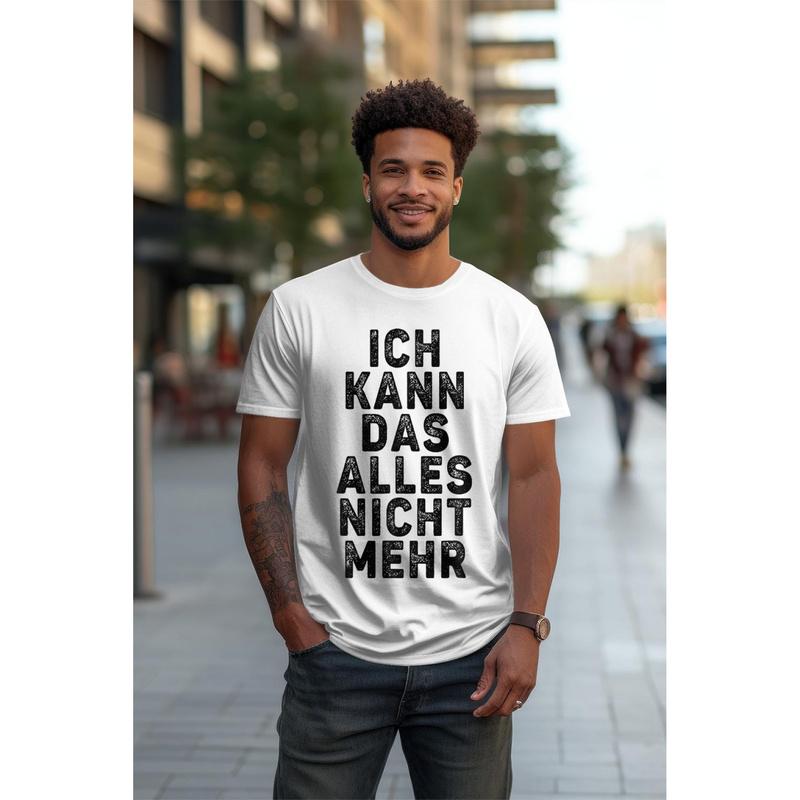 Overwhelming Humor T-Shirt With German Text 'Ich Kann Nicht Mehr'[German Language], Black Tee Unisex Man Gift Ed Boy