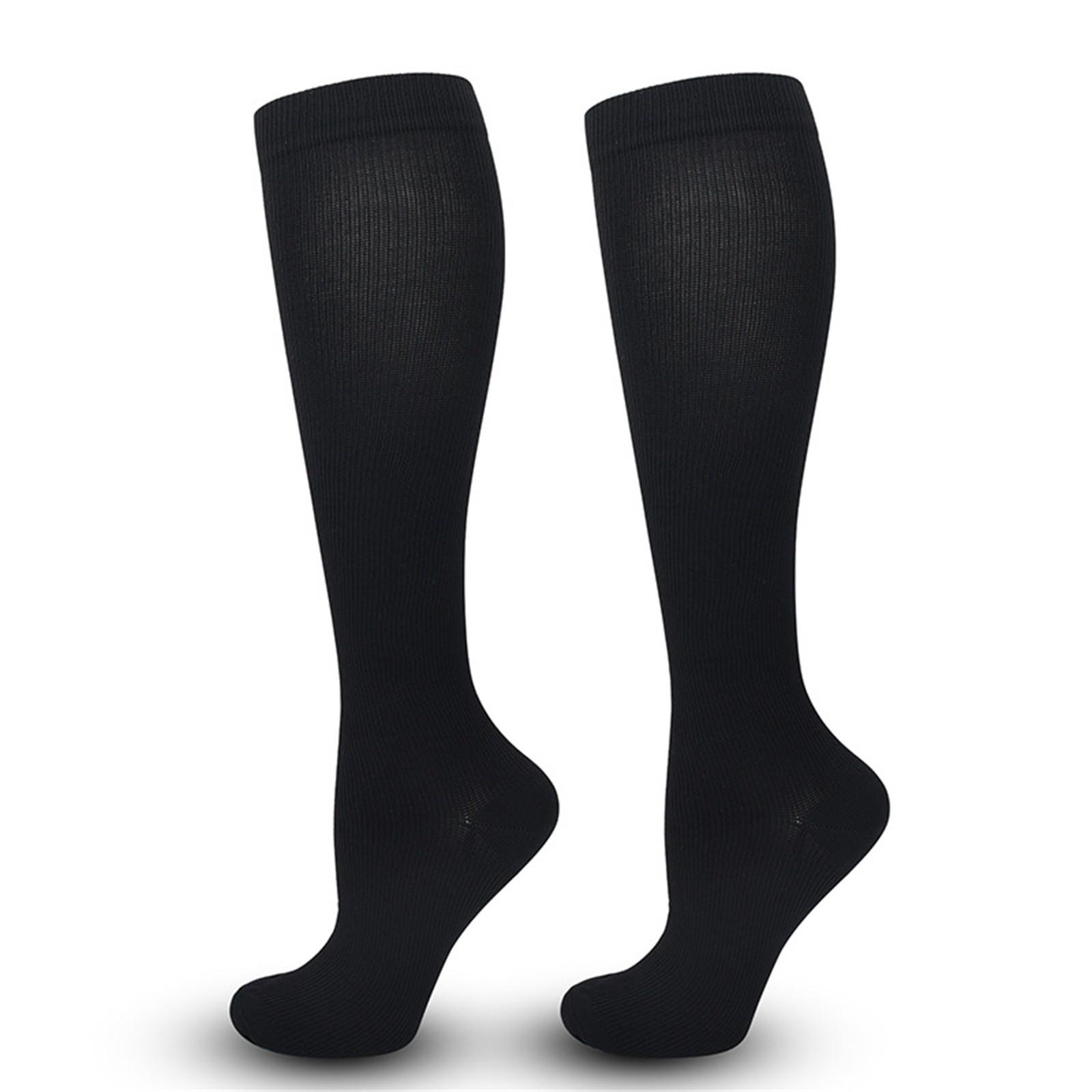 

Men s And Women s Color Nylon Long Tube Compression Outdoor Sports Socks 5pc S чёрный