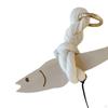 Hanging Wooden Fish Ornament with Cotton Rope for Home And Office Decor