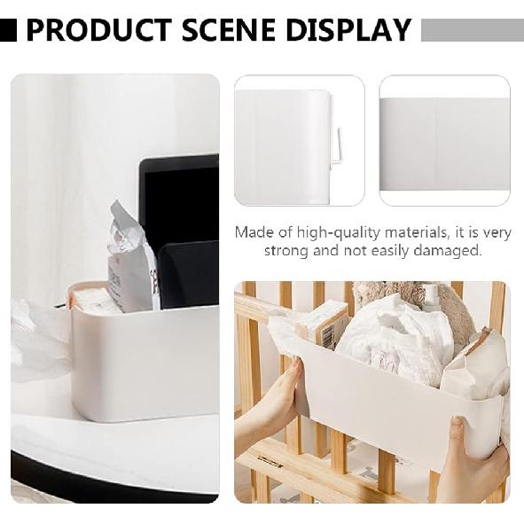 Toyvian Diaper Organizer Box Hanging Diaper Diaper Storage Bin Nursery Organizers for Changing Table Crib Baby Stroller
