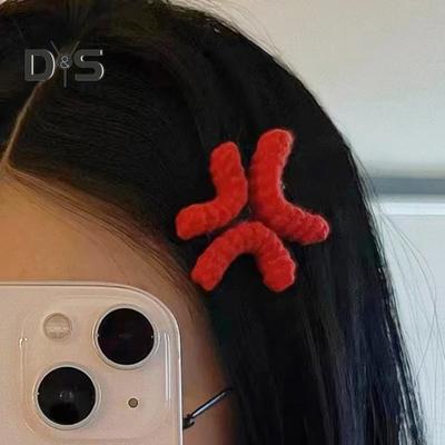 Haarnadel aus Wolle mit wütendem Grafikdesign und einem Wort-Clip, leicht, bequem, für den Alltag, zum Einkaufen, für Partys, Treffen, Haarspange