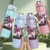 1PC Creed Band Vintage Color Poster Print 750ml Colorful Plastic Sports Water Bottle Leakproof Pop Up Lid with Straw for Outdoor Work Home Use