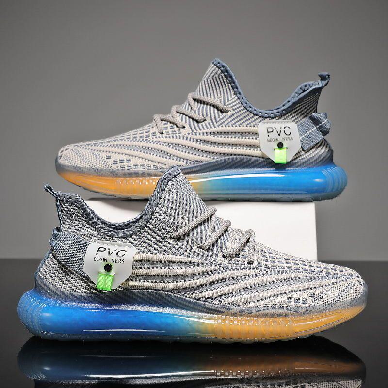 Men's Summer Breathable Mesh Coconut Shoes - Trendy, All-Match, Flying Woven Sports Running Dad Shoes