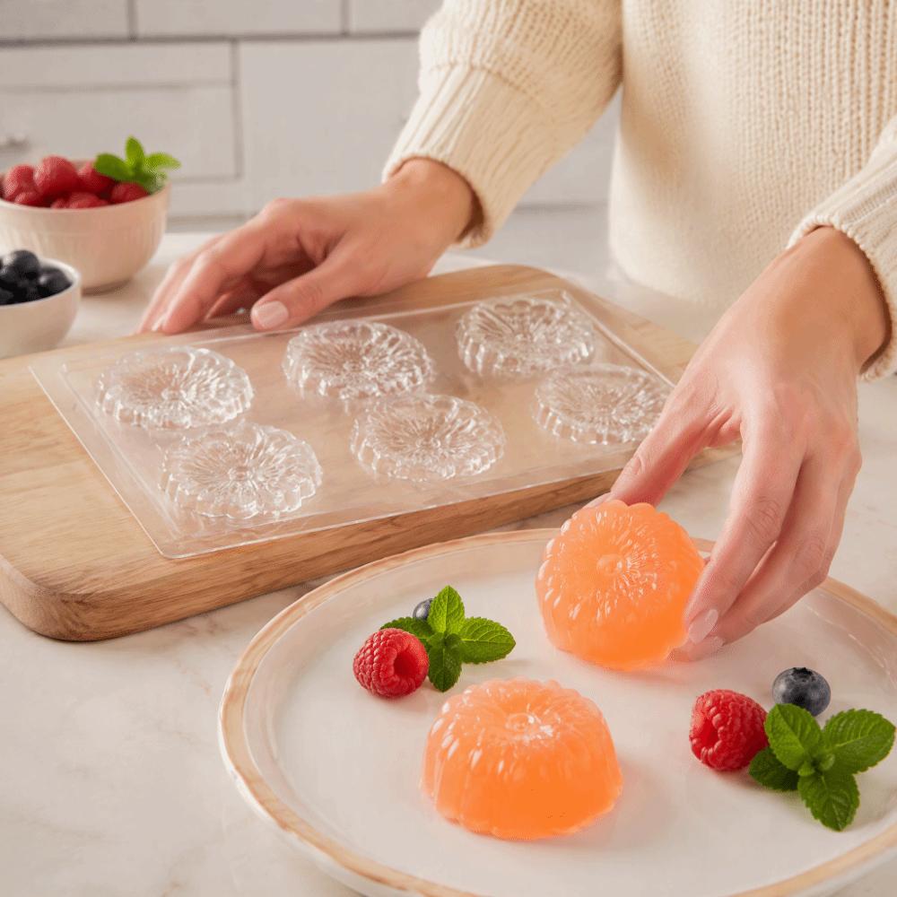 PP Pudding Mold 6 Grids Mousse Mold Candy Coating Jelly Mold Cake Baking