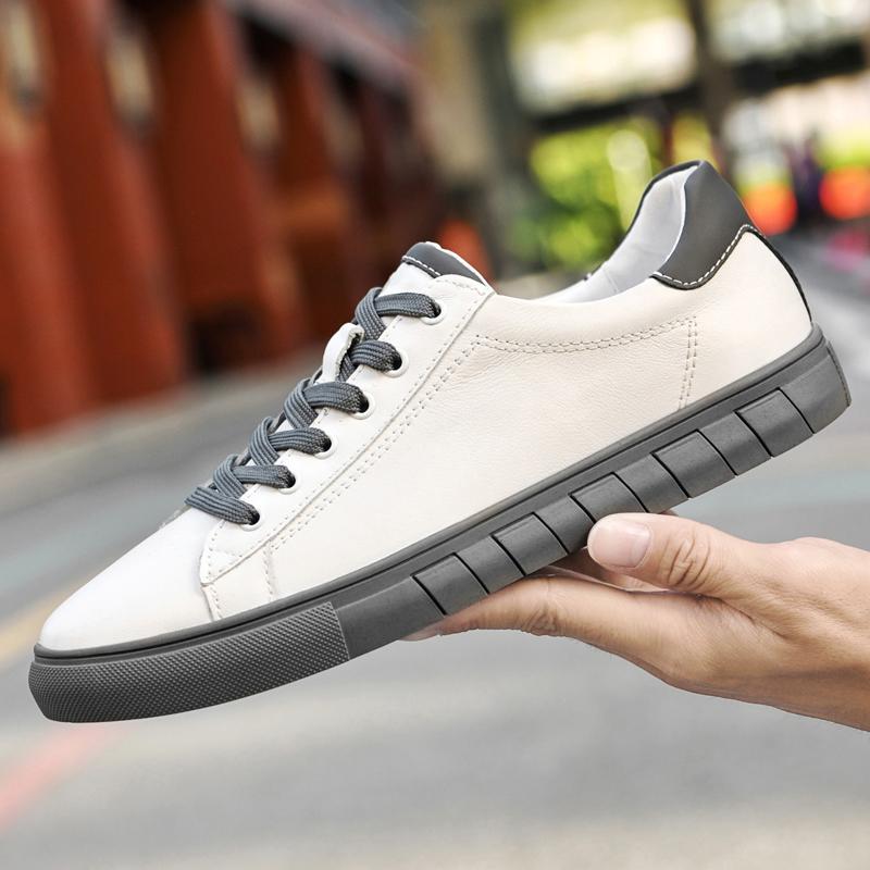 Fashion Men Genuine Leather Sneakers Lace Up Spring Autumn Casual Shoes Autumn Cowhide Men Shoes Outdoor Fashion Men Sneakers