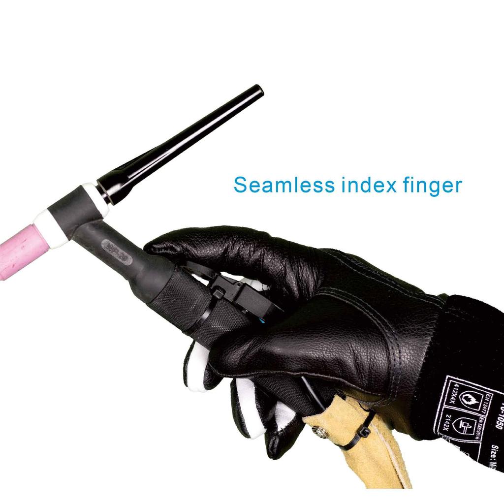 Weldas Premium TIG Schweißhandschuhe für Präzisions-3D-Rohrschweißen, Einzigartige Handflächengrößen SOFTouch™ Schweißen, Finger, COMFOflex® Futter, 10-1050M, Schwarz,