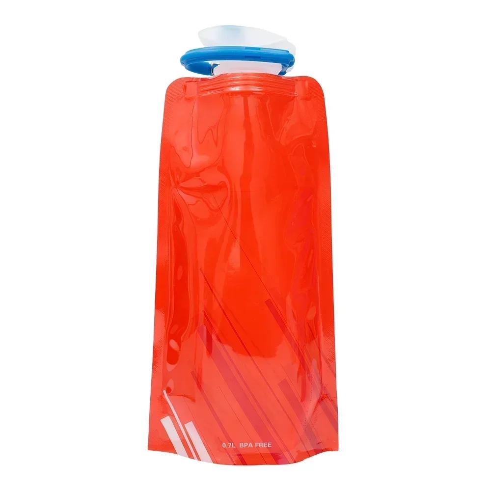 1pc 700ml Portable Ultra Light Folding Soft Water Bag For Outdoor Sports & Camping, With Handle & Hanging Hook Camping Stuff