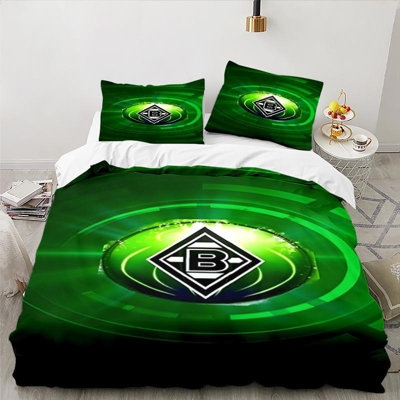 3PCS Monchengladbach Emblem Bedding set,Ideal For1pc Duvet Cover And 2pcs Pillowcases Perfect for Christmas gift,Ideal for Bedroom, Dormitory