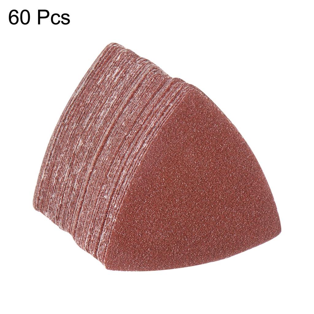 Uxcell Triangular Hook and Ring Aluminum Oxide Sanding Random Orbital Mouth Oscillating Detail 40 Pack of 60 Sandpaper, Pad, Sander, Sander,