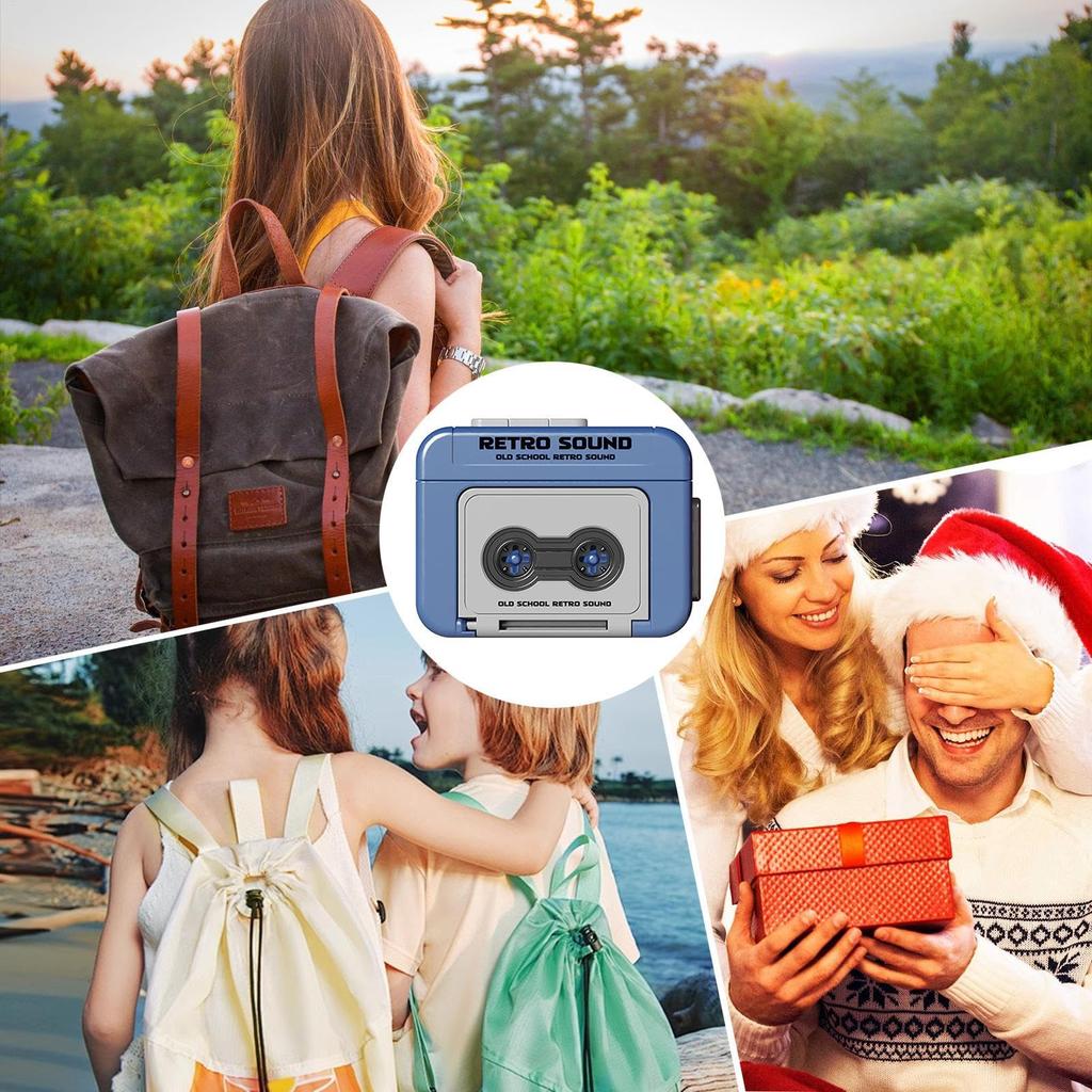 [Ozozuize] Retro Recording Keychain,Mini Tape Voice Recorder Key Chain with Voice Recording,Funny Music Box