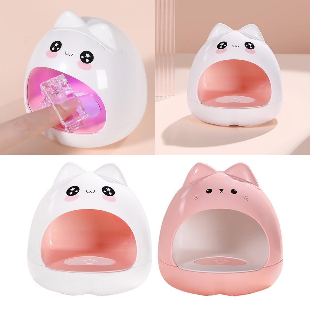 Søt katteform mini UV LED-lampe for hurtigtørkende bærbart neglelys 8 stk lette perler Hurtigtørkende herdende polsk neglekunst