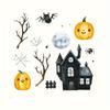 Halloween 3D Night Light Bat Wall Stickers, Witch Bat Broom Flying Stickers, Pumpkin House Horror Stickers