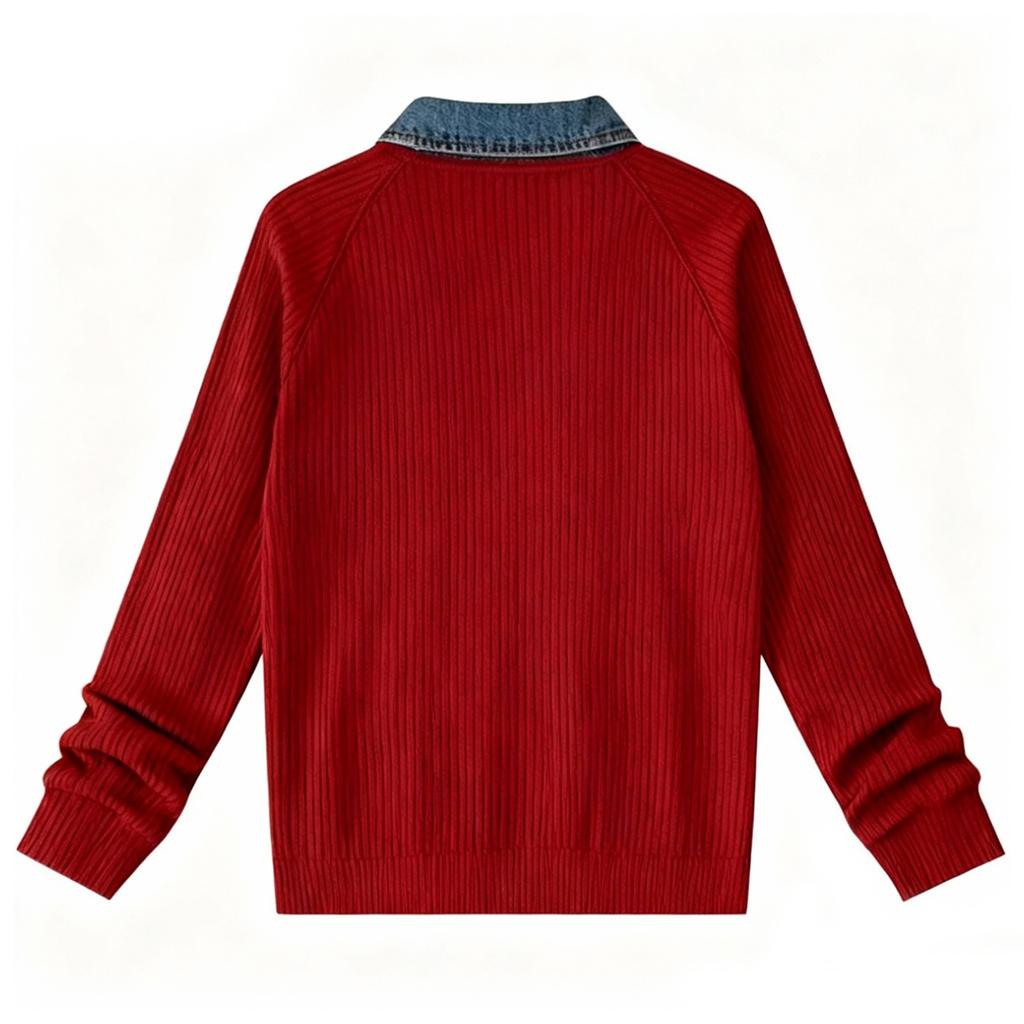 Damenmode Langarm-Pullover Einfarbiges Oberteil