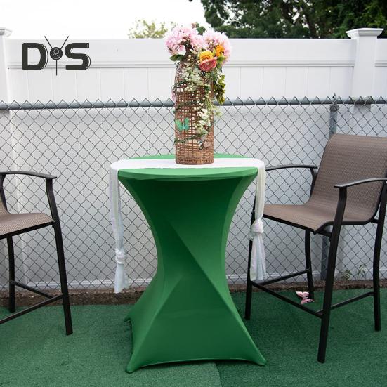 Capa para mesa de coquetel Design de cor sólida Alta elasticidade À prova de óleo Ajuste universal Instalação simples Toalha de mesa redonda alta