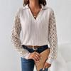 2023 Summer V-Neck Hollow Long-Sleeved Women's Top for Europe and America
