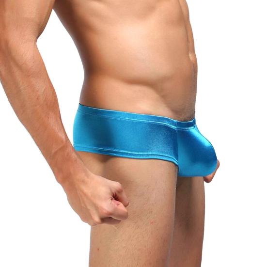 Men Solid Color Low Rise Sexy U Convex Bulge Pouch T-Back Thong Briefs