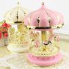Carousels Music Box Luxuries Color Change Light Music Box,Lighted Rotating 3Horse Musical Box Birthday Valentines Gift