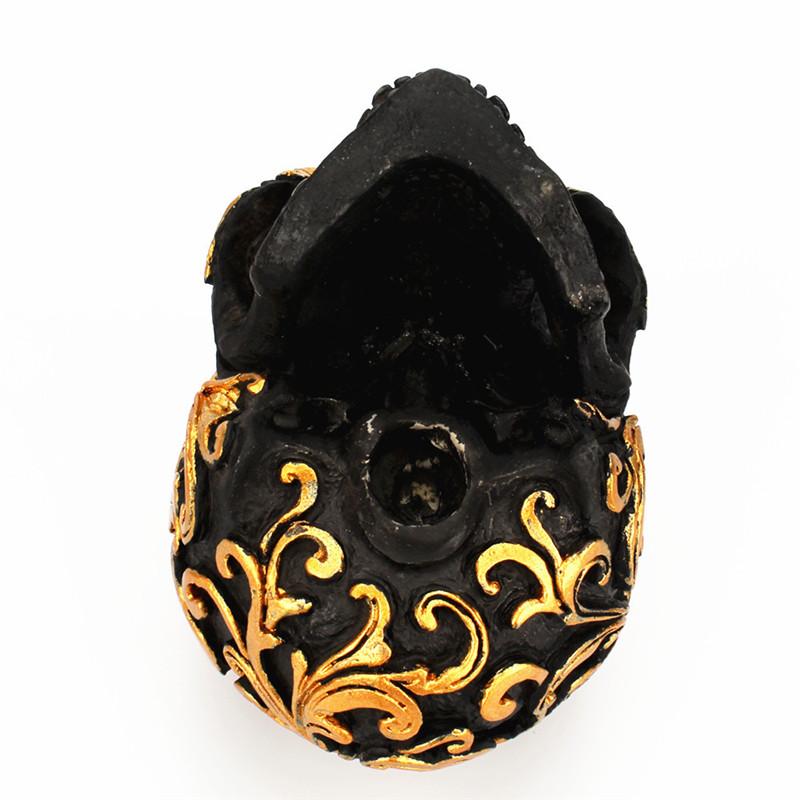 Resin Golden Pearl Home Skull Decor Desk Decoration Retro Craft Human Head Ornaments Scull Statues Sculptures