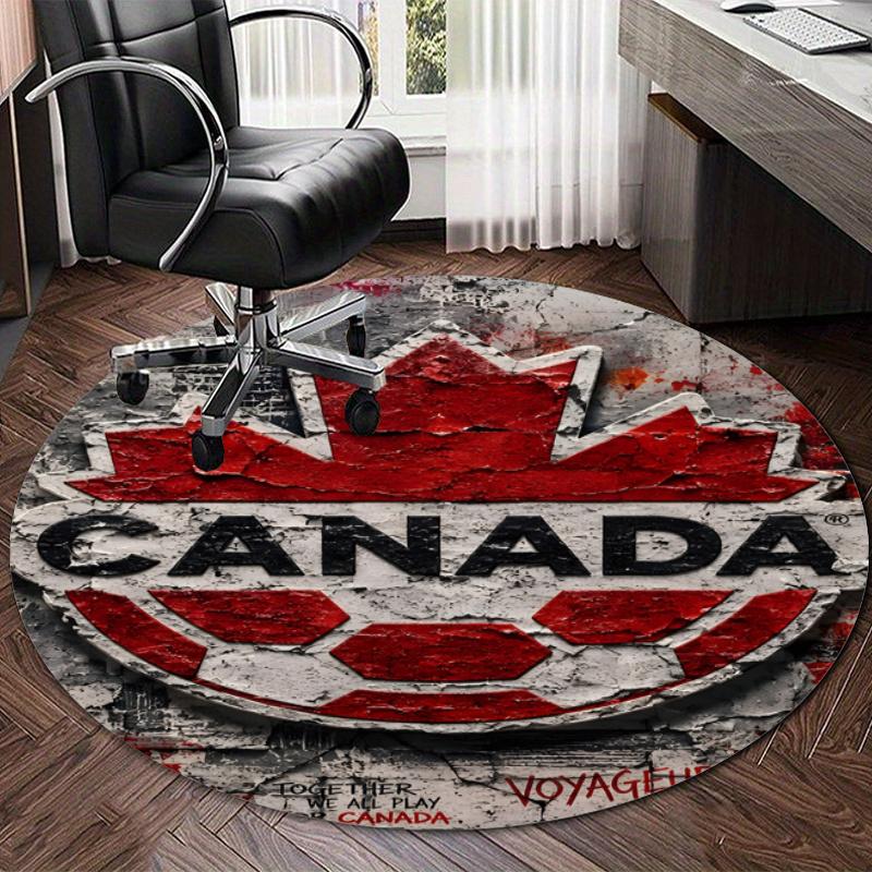 Personalized Canada National Soccer Round Chair Office Rug - Perfect for Mat, Office Chair & More - Ideal Gift for Birthdays and Holidays
