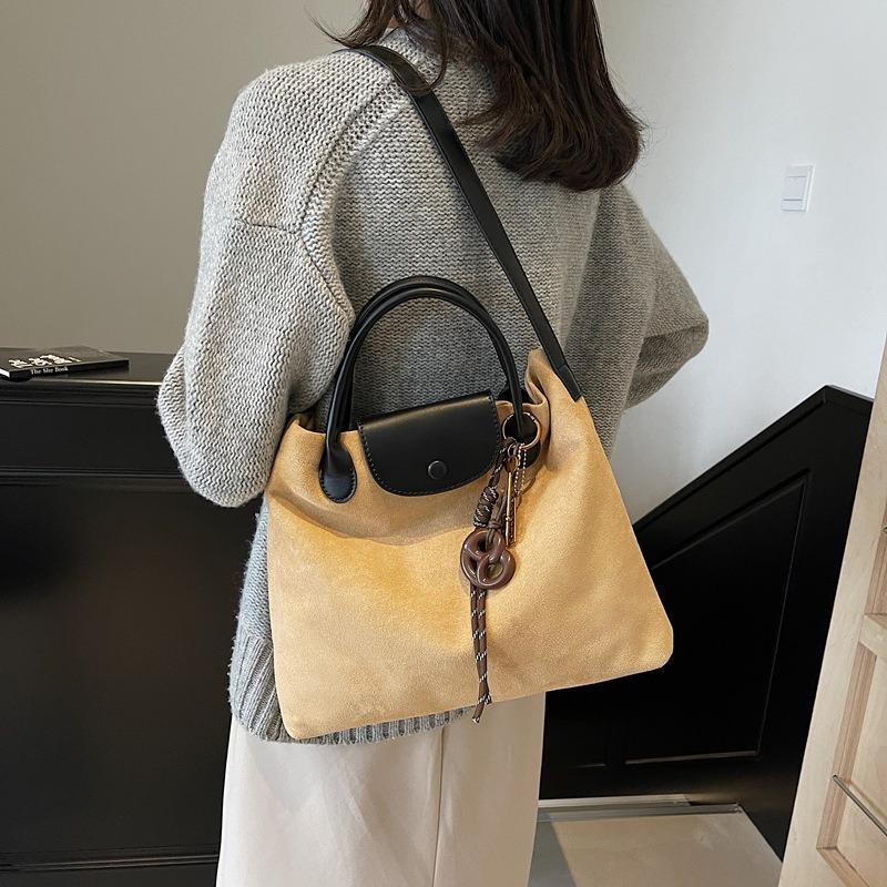 Suede Bag Women's Large-capacity New Retro Casual Messenger Bag High-end Commuter Tote Bag
