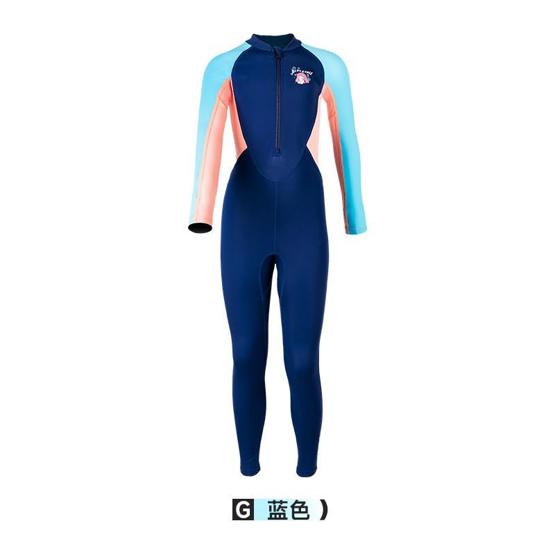 Kids UV Protection Long Sleeve One-Piece Swimsuit Swimming Beach Outdoor Play Ages 2-12 Girls