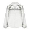 2025 New Satin Silk V-neck Long Sleeve Women's Loose Top