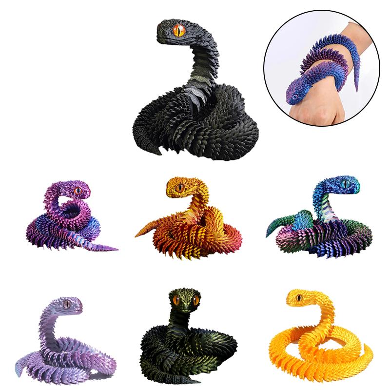Ornement Serpent Imprimé en 3D Figurine Serpent Artisanat Mobile Jouet de Bureau d'Exécutif Décoration Maison Bureau Cadeau Accessoire Farce Serpent