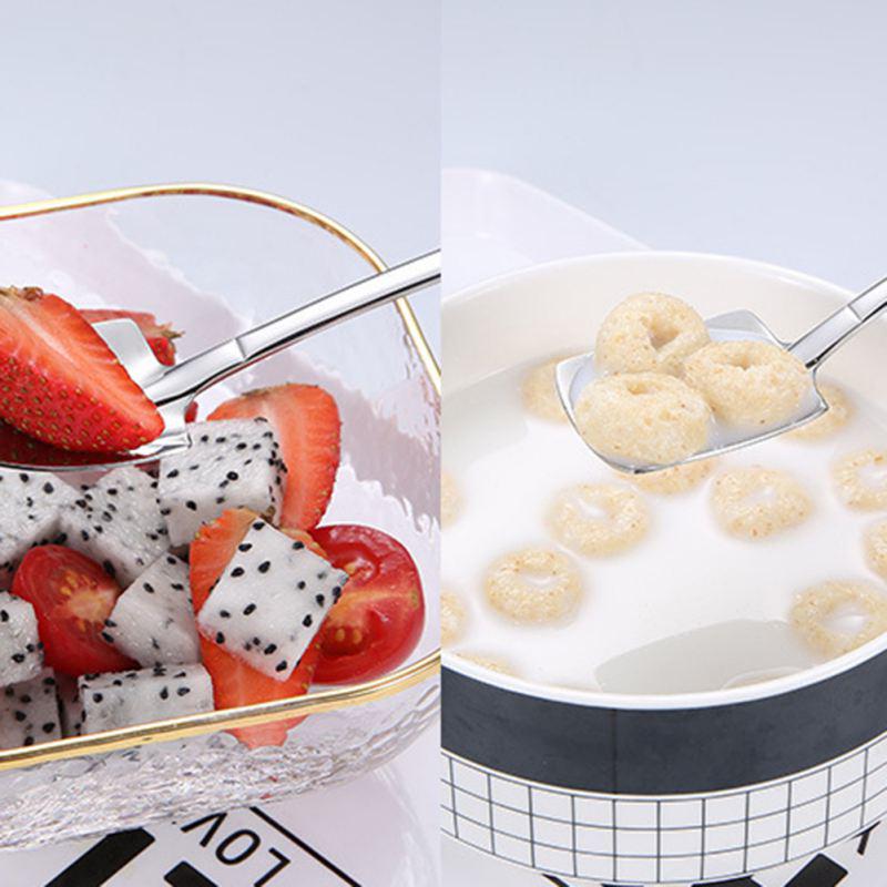 304 Creative Retro Shovel Coffee Spoon Stainless Steel Dessert Spoon Watermelon Spoon Ice Cream Spoon Tip Shovel Flat Shovel