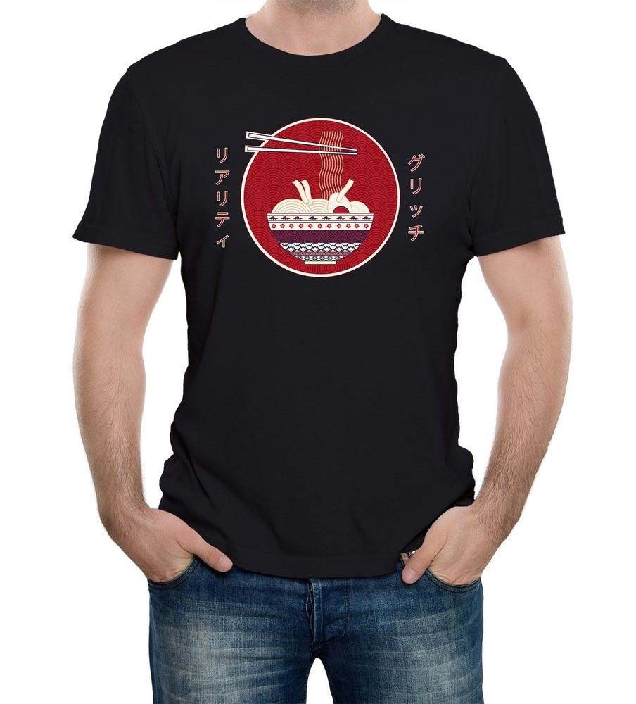 

Reality Glitch Japanese Ramen Noodle Mens T-Shirt Anime Manga Cool Food Japan L