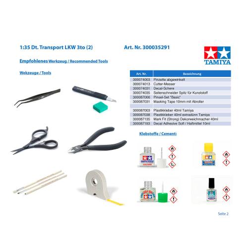 Tamiya 1/35 Military Miniature Series No. 291 German Army 3-Ton 4x2 Cargo Truck Plastic Model 35291