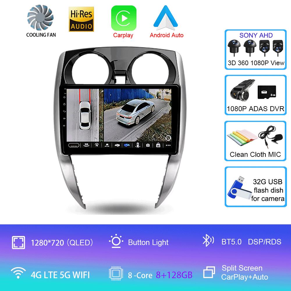 Car Radio Android 14 Carplay Auto For Nissan Note 2 E12 2012-2021 Multimedia Video Player GPS Navigation WIFI 4G DSP Stereo DSP