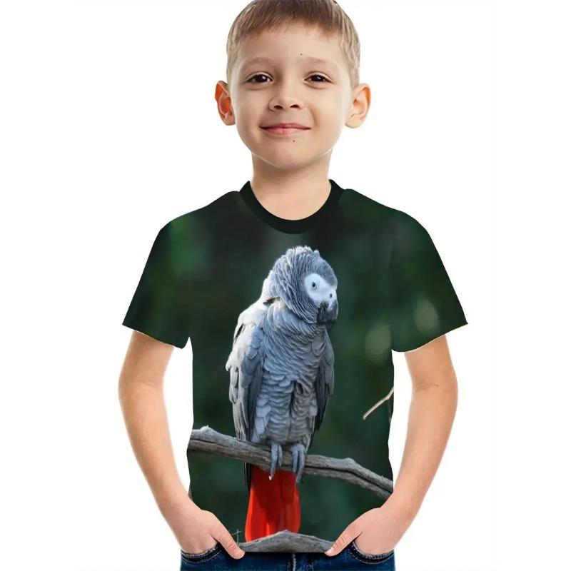 2024 Retro 3d Print Casual Children's Clothing Top Tee Shirt Fashion T Shirt Animal Kids Boy Clothes Anime Short Sleeve