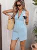 2026 Spring/Summer Striped Sleeveless V-Neck Backless Tie-Up Jumpsuit - TikTok Trend
