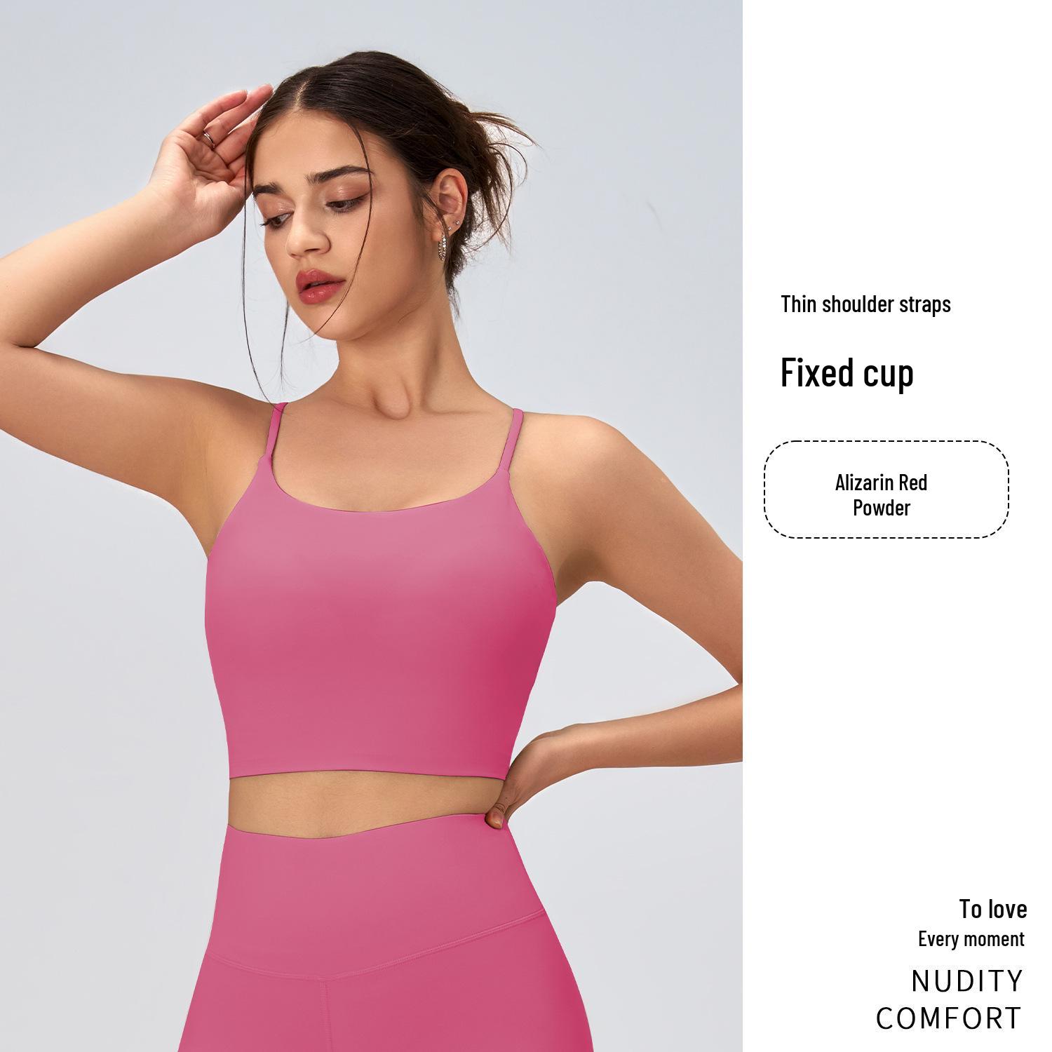 

Jiuyi Women s Medium-High Intensity Running & Yoga Vest with Fixed Cups - Autumn/Winter Nude Feel Sports Underwear S