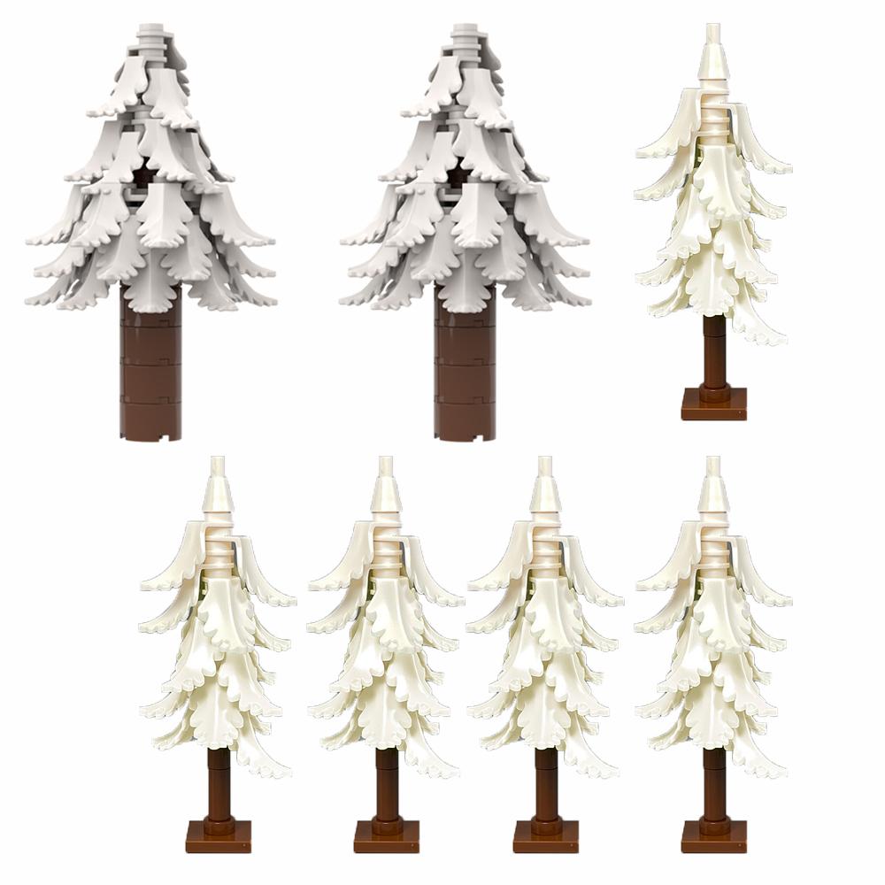 MOC Pflanzen- und Baumteile: Grünes Gras, Kiefern, Blattblumen & Stadtbausteine Zubehör - Bauklötze Set