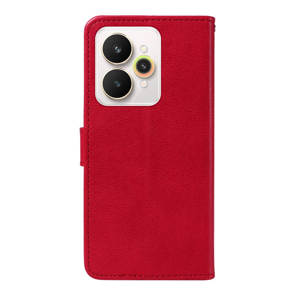 For Realme 15 Pro 5G/Realme 15 5G Leather Wallet Case with Strap Solid Color Phone Stand Cover