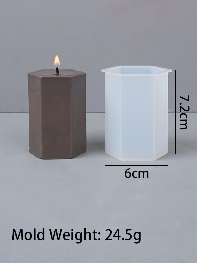 3D Geometric Silicone Candle Mold New Texture Cylindrical Scented Soap Mold DIY Square Column Hexagonal Cylinder Mold Home Decor