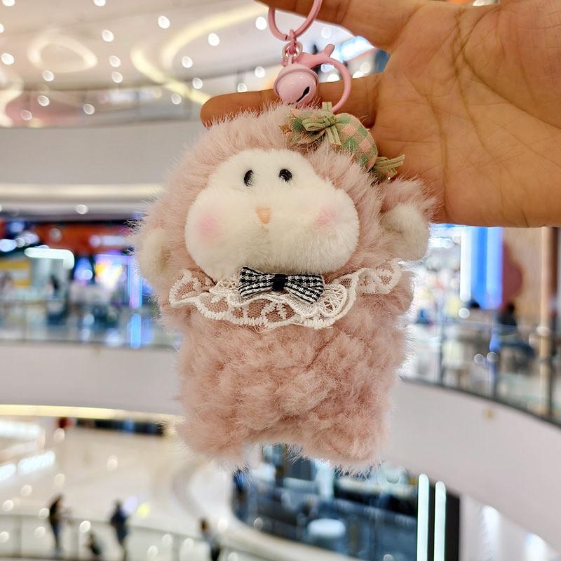 Cute Mousse Sheep Plush Keychain With Short Plush Material For Bag Decoration And Collectible Fun
