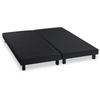 Upholstered Slatted Bed Bases 2x80x200 Cm - Solid Wood Black + Feet - DEKO DREAM Rakenne